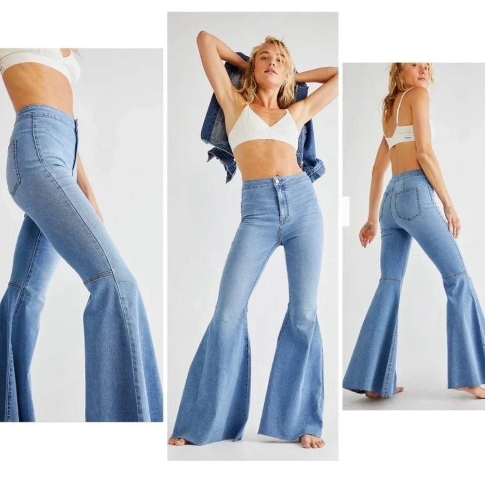 Free People just float on flare light wash jeans size 25